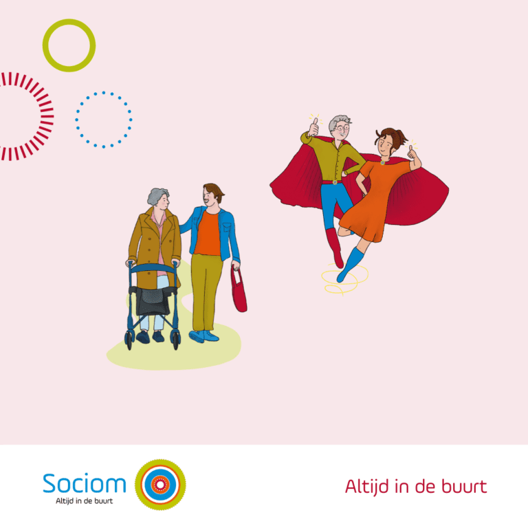 Illustratie Mantelzorg- Vrijwilligersplein gaat verder onder de naam Sociom